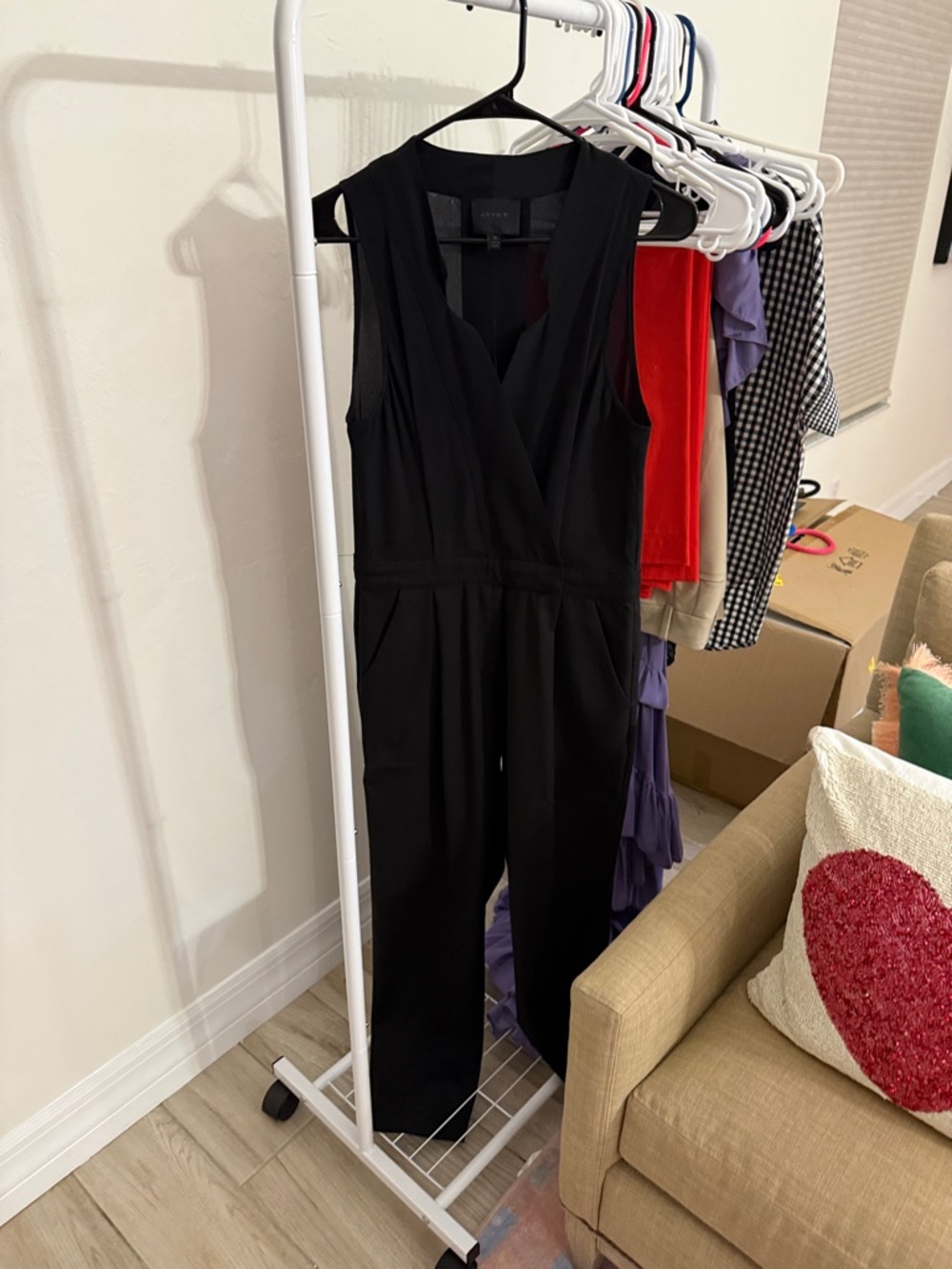 Black Sleeveless V-Neck Jumpsuit